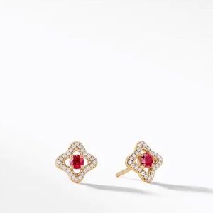 David Yurman Venetian Diamond and Ruby Earrings